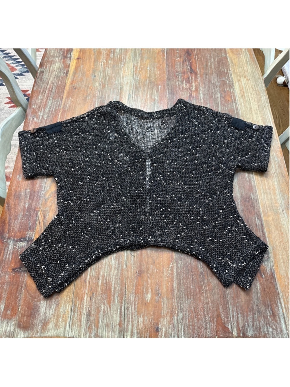 Kaktus Black Crochet Cardigan Large - Picture 12 of 14